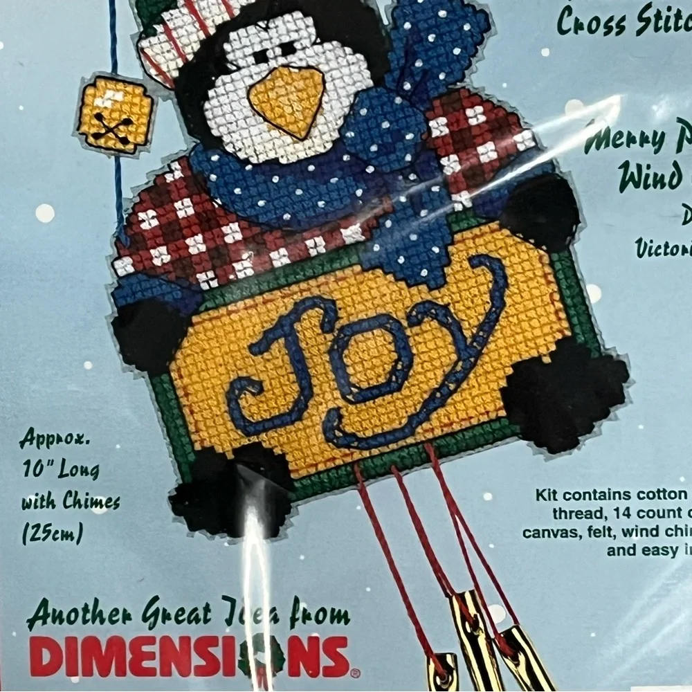 NWT Dimensions Wind Chimes Merry Penguin Counted Cross Stitch Kit - Picture 8 of 13